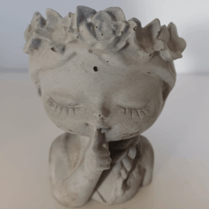 house0281 cement hush girl planter